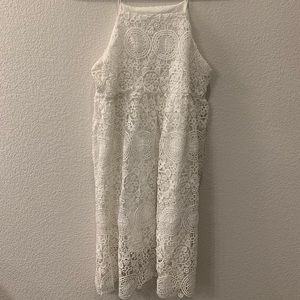 White Crochet Mini Dress